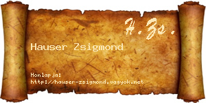 Hauser Zsigmond névjegykártya